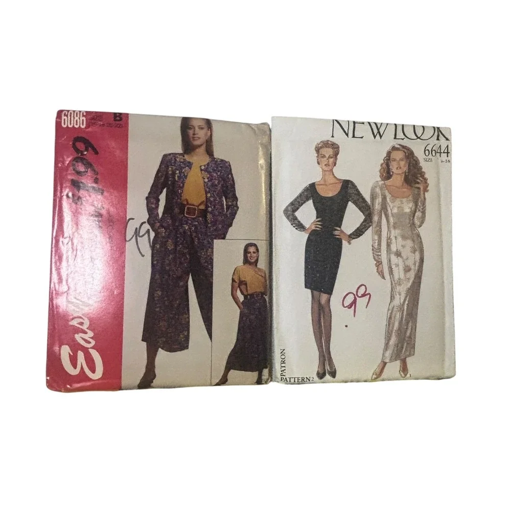 Vintage Sewing Pattern Lot Butterick New Look McCalls 80s 90s Dress Skirt Suit